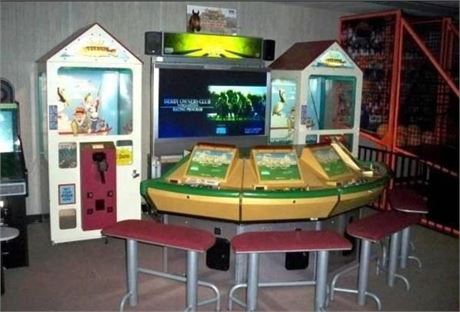 DERBY OWNER CLUB EX. COIN OPERATED HORSE RACING 4 player ARCADE MACHINE